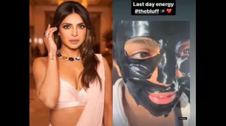 Priyanka Chopra starts her last day on the set of 'The Bluff' with a morning mask.