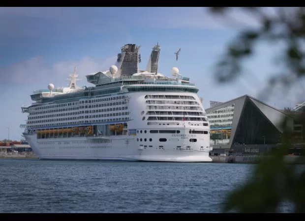 British tourist goes overboard from a cruise ship near a remote island.