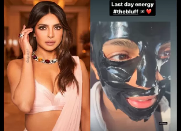 Priyanka Chopra starts her last day on the set of 'The Bluff' with a morning mask.