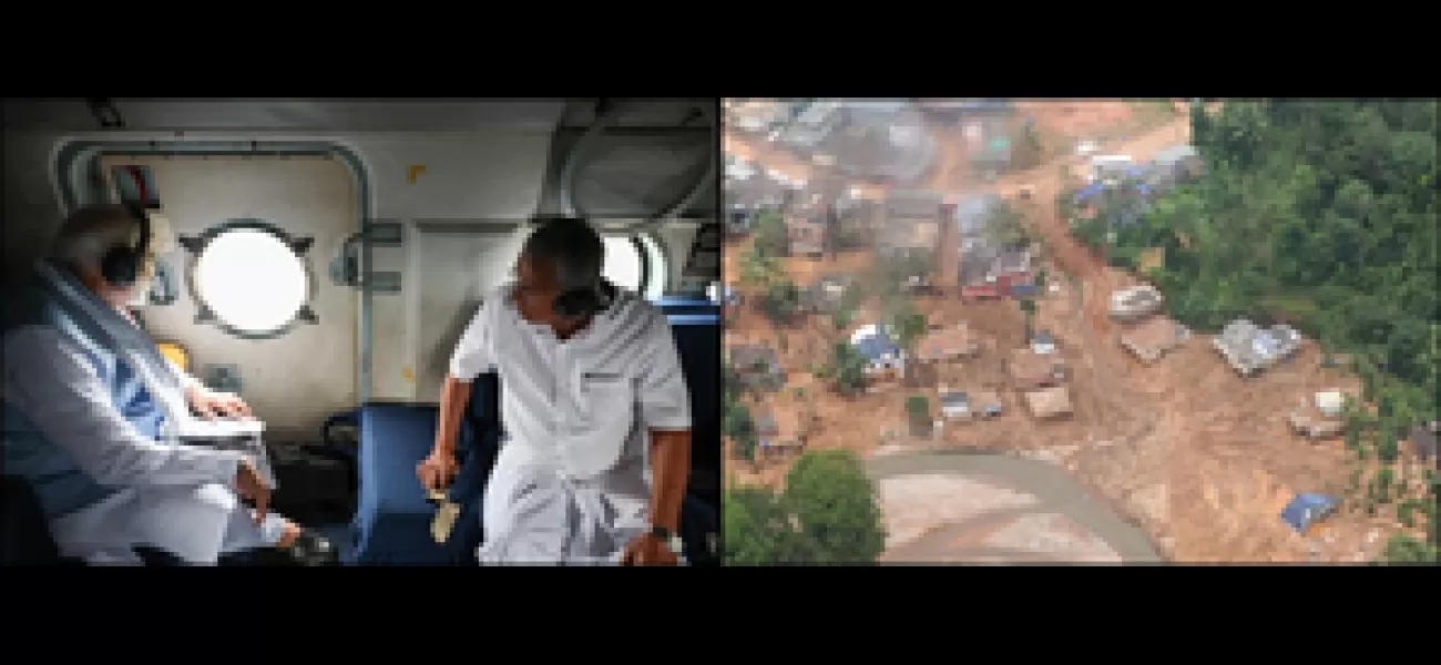 Modi surveys Wayanad landslide from air.
