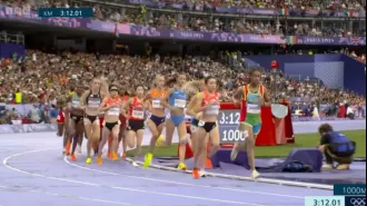 In a strange turn of events, a 10,000m runner veers off course during their race at the Paris Olympics.