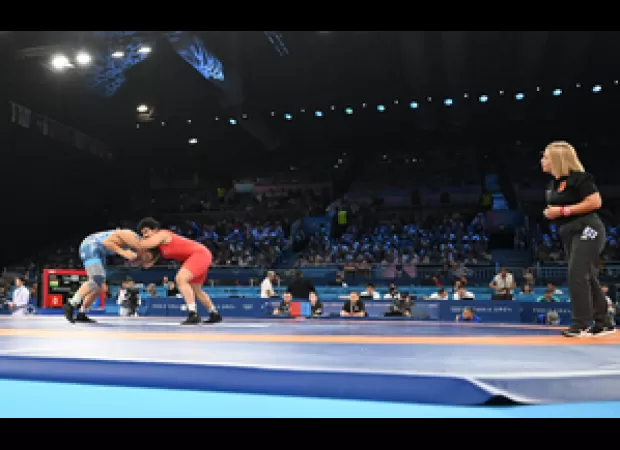 Wrestler Reetika Hooda eliminated in Paris Olympics quarter-final match.