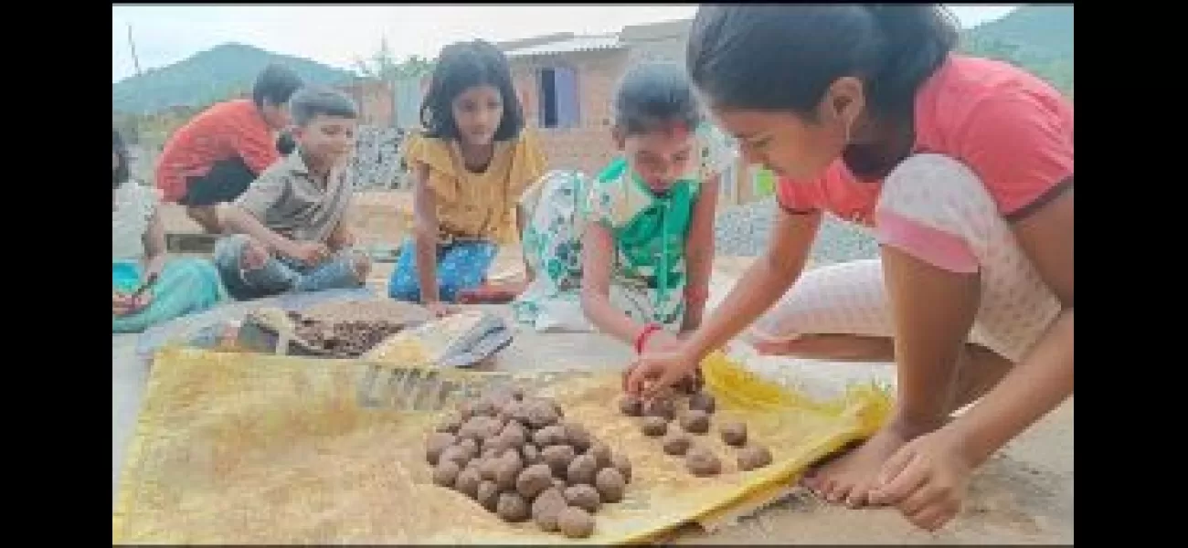 Daringbadi students create seed balls to promote tree planting.
