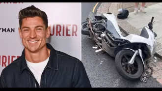 A famous actor from Netflix posts pictures of his moped accident, emphasizing how lucky he was to not be more injured.