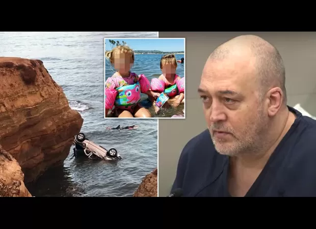 Father confesses to attempting to murder his 2-year-old twins by driving off a cliff.