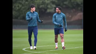Arteta gives update on Timber and Tomiyasu injuries after Arsenal's win against Lyon.