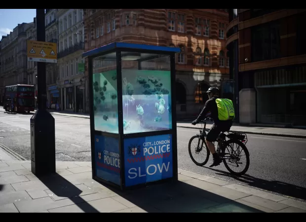 Controversial street artist Banksy's latest work found in City of London Police sentry box.