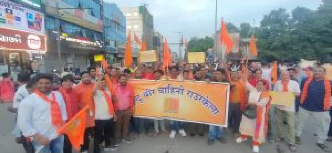 Hindu group rallies against violence towards Hindus in Bangladesh.