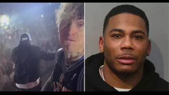 Nelly greeted by loud crowd at unexpected concert following arrest for drug possession.