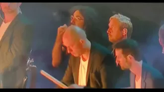 Olympics ceremony star eats noodles on stage, steals show.