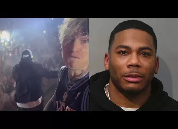 Nelly greeted by loud crowd at unexpected concert following arrest for drug possession.