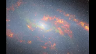 Amazing photo of a black hole devouring its surroundings taken by James Webb telescope.