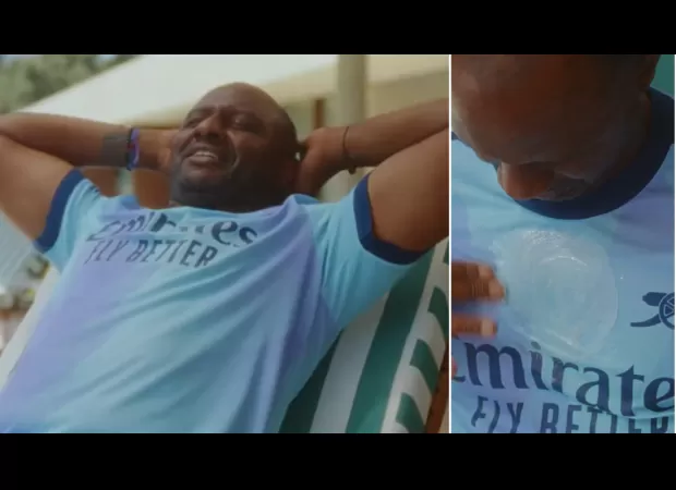Former soccer star Patrick Vieira makes a memorable guest appearance in new team jersey promotional video.
