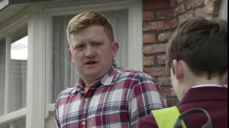 A veteran of Coronation Street comforts a fellow actor, expressing affection and support.