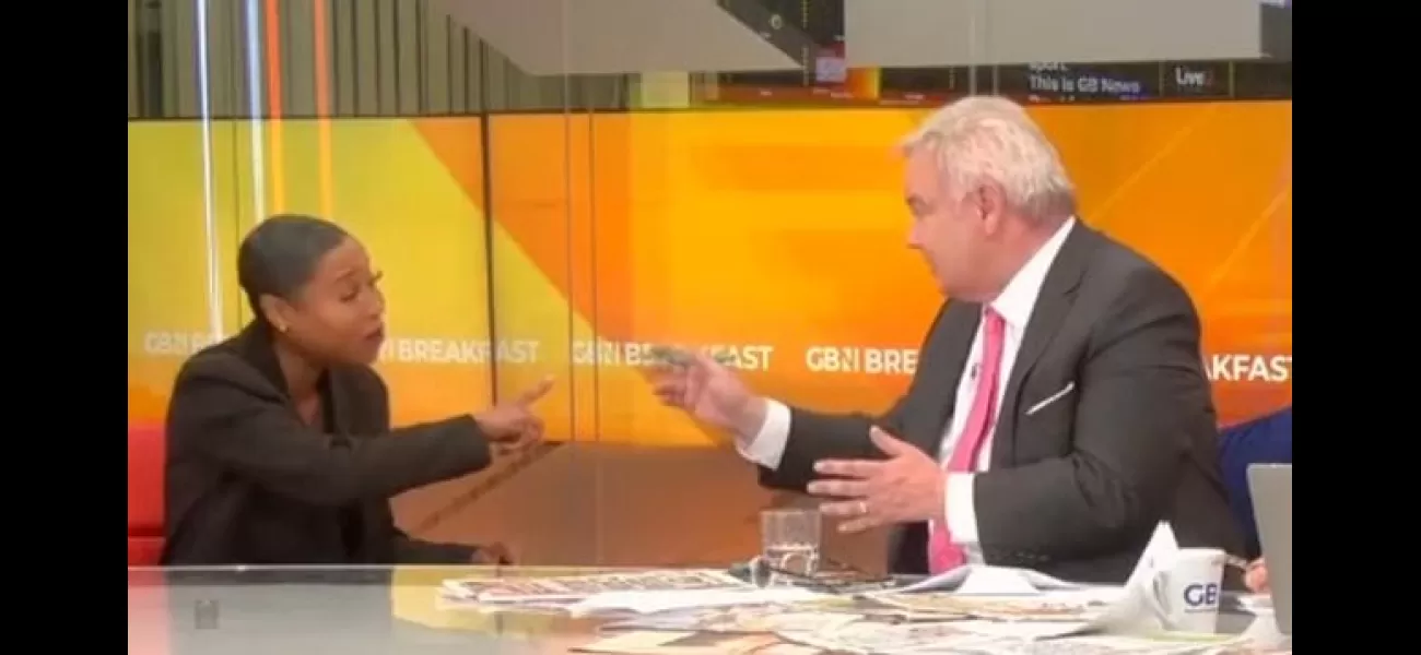 TV host Eamonn Holmes tells guest on GB News to stop lecturing him during intense discussion about Union Jack.