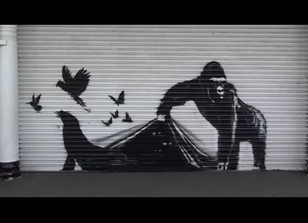 Map of London with locations of Banksy's latest graffiti pieces, following an increase in new works in the city.