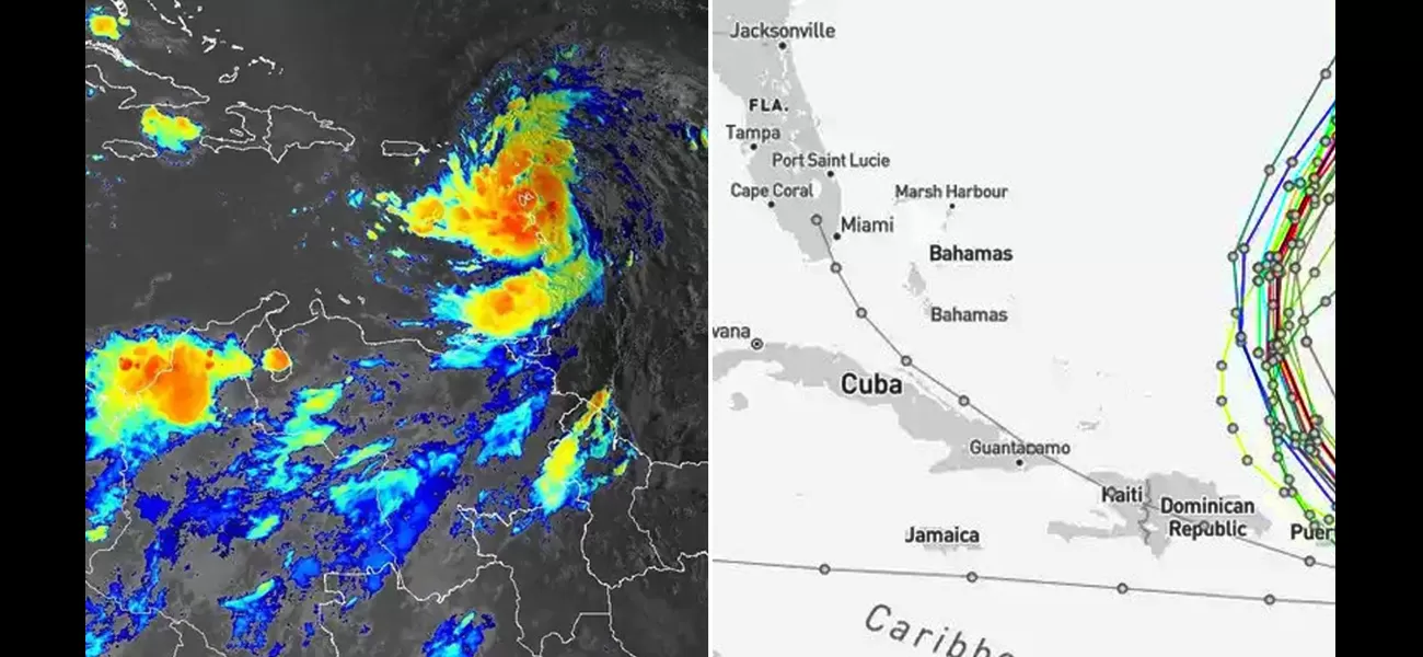 Map displays paths of Tropical Storm Ernesto, with one path directed towards Florida once more.