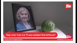 Liz Truss embarrassed by lettuce, leaves stage in a huff.