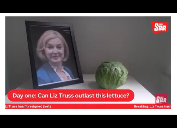 Liz Truss embarrassed by lettuce, leaves stage in a huff.