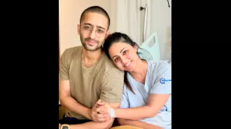 Shaheer Sheikh went to see Hina Khan at the hospital and complimented her for being a strong and courageous person.