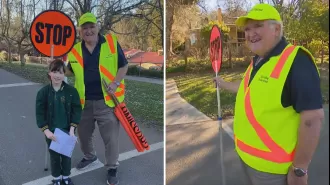 Parents are coming together in support of a lollypop man who was banned from giving high-fives, calling the situation 