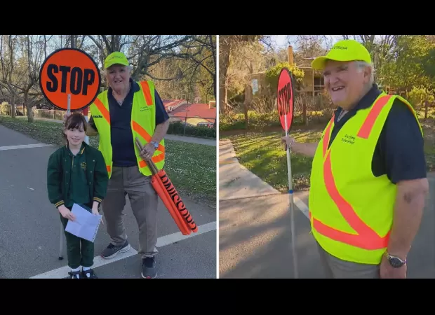Parents are coming together in support of a lollypop man who was banned from giving high-fives, calling the situation 