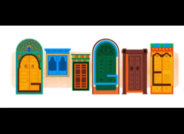 Google is celebrating India's Independence Day with an architecture-themed doodle.