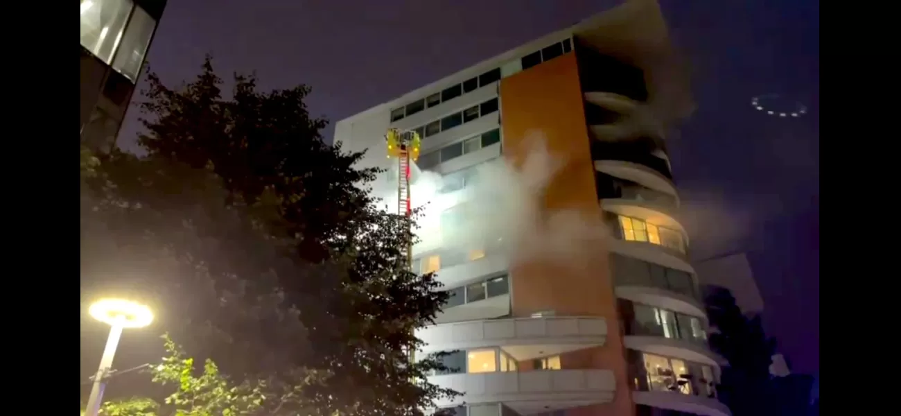 London apartment building on fire, residents forced to leave.
