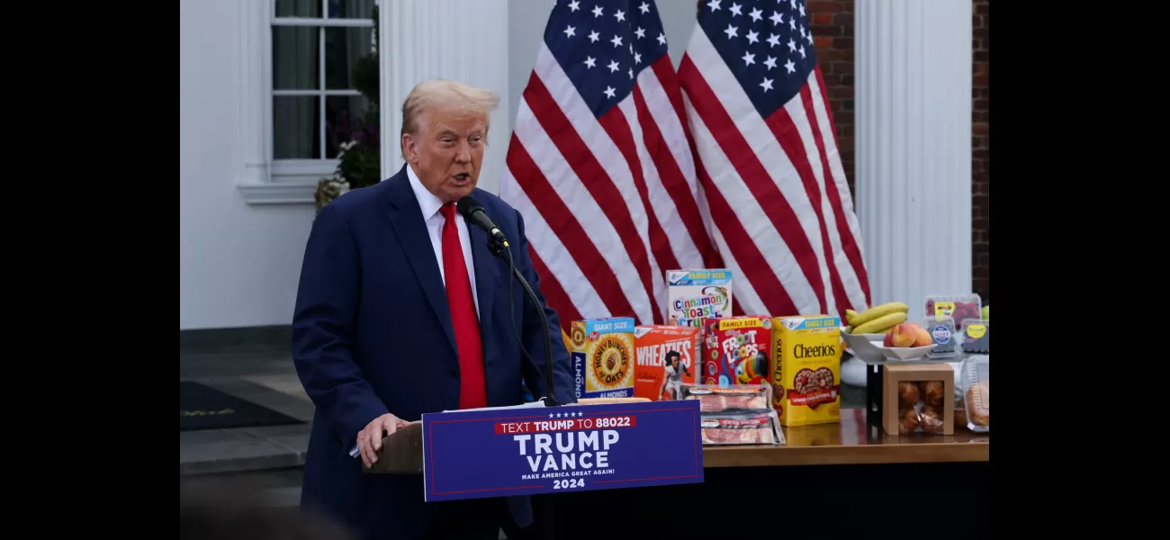 Trump accuses Harris as he stands next to sweet morning meals.