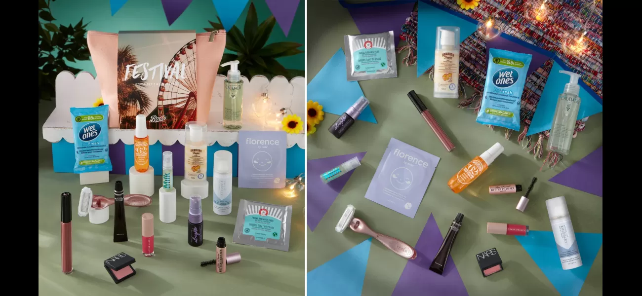Festival-ready beauty bag with 15 essentials for only £40.