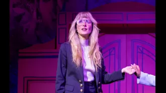 Famous actress Gwyneth Paltrow shines in energetic ski-themed musical on X Factor.