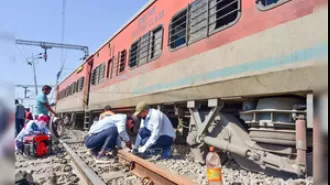 20 coaches of Sabarmati Express derail in Uttar Pradesh, no deaths recorded.