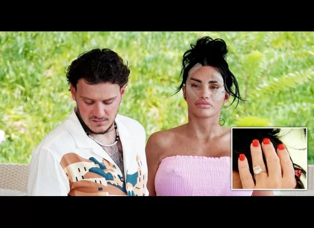 Katie Price, 46, and JJ Slater, 31, spark engagement speculation with her new diamond ring.