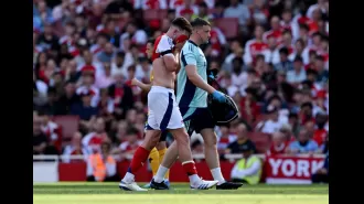 Arteta gives update on Rice's injury after he is taken off during Arsenal's match against Wolves.