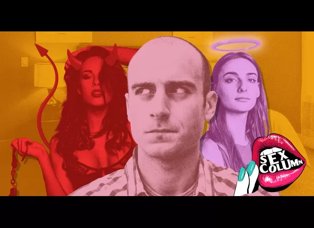 A man secretly visits a BDSM dungeon for bondage and spanking, but his fiancée is unaware.