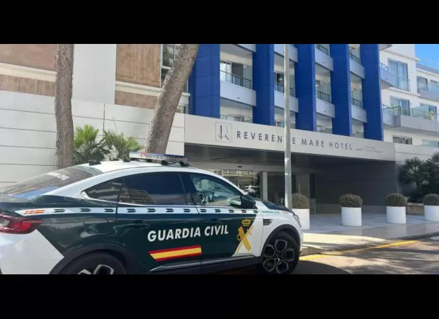 A British tourist dies after falling 15ft from a hotel in Majorca.