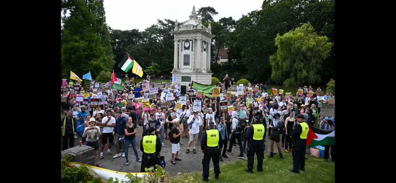 Hundreds of opposing groups of far-right and anti-racism protesters meet in coastal town.