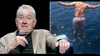 Robert De Niro celebrates 81st birthday by jumping off yacht and enjoying life to the fullest.