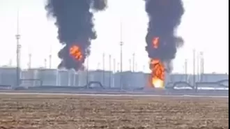 Ukraine strike ignites fire at Russian diesel facility 125 miles inside border
