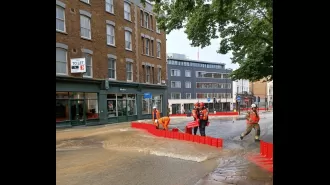 Water main break floods roads around King’s Cross station, causing street closures.