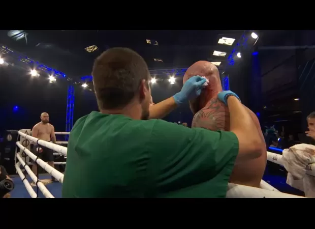Fight cancelled after boxer loses part of his ear, leaving Anthony Joshua without an opponent.