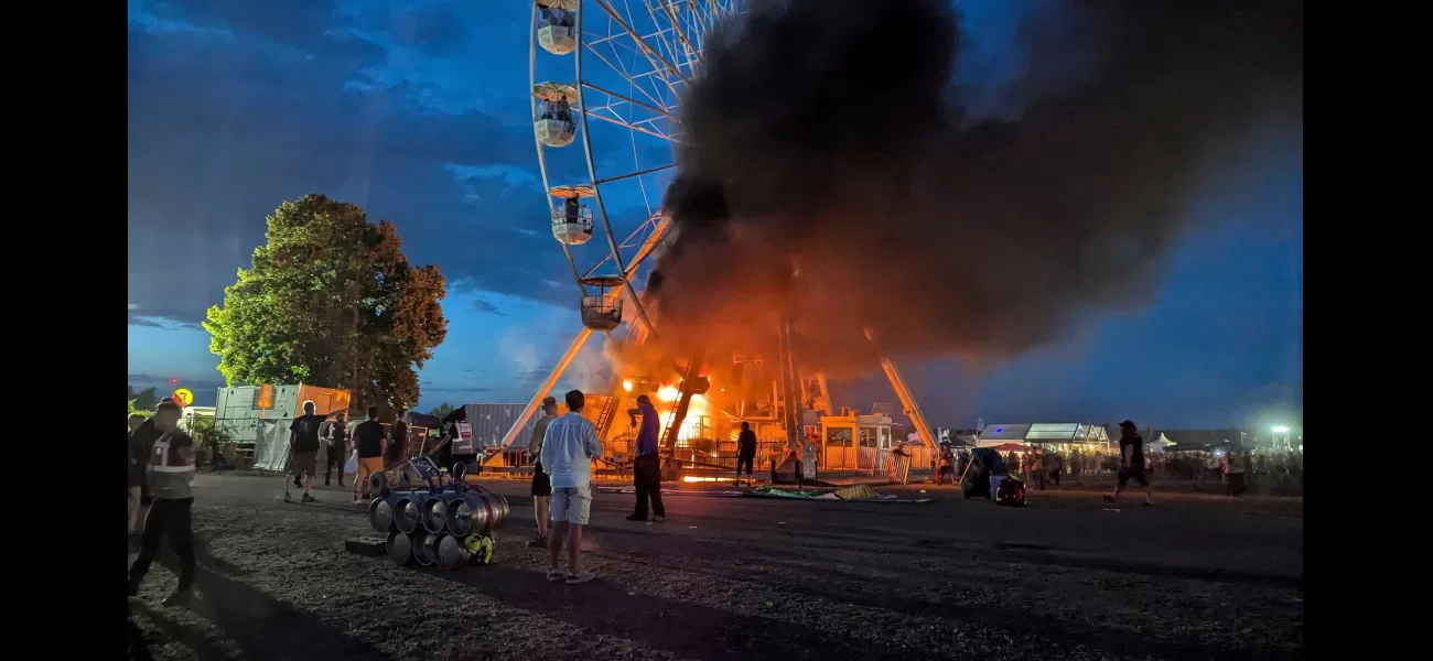 A fire breaks out on a Ferris wheel during a music festival in Germany.