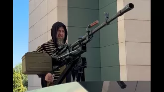 Warlord reveals machine gun-equipped Tesla Cybertruck designed by Elon Musk.