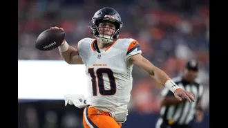 Watch as the Broncos' quarterback Bo Nix throws a touchdown pass to Tim Patrick during their game against the Packers.