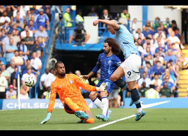 Chelsea's Marc Cucurella's chant about Erling Haaland goes wrong after just 18 minutes of the season.
