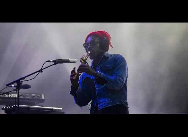 90s singer surprises audience with unusual behavior at performance, including barking and speaking in a fictional language.