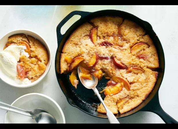 Two delicious options for making peach cobbler: an easy, yet amazing recipe and an even simpler, but equally amazing one.