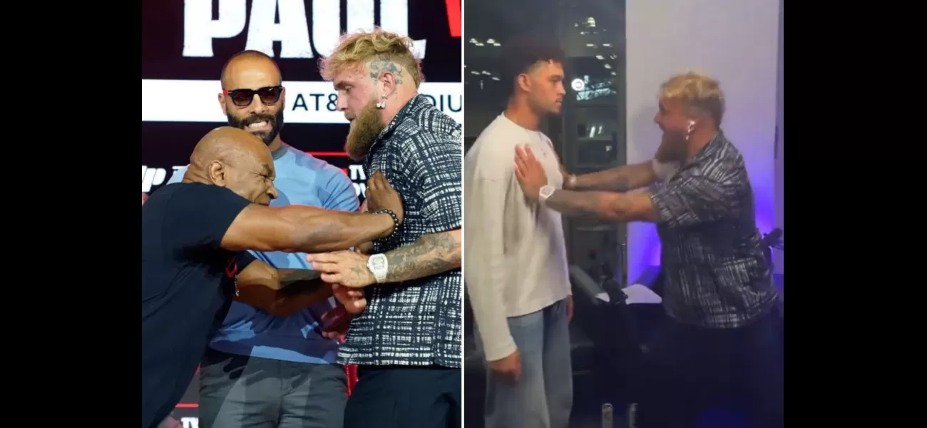 Jake Paul disses Mike Tyson after getting pushed during face-off.