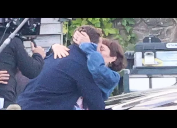 During a steamy scene, Benedict Cumberbatch couldn't resist touching Olivia Colman.