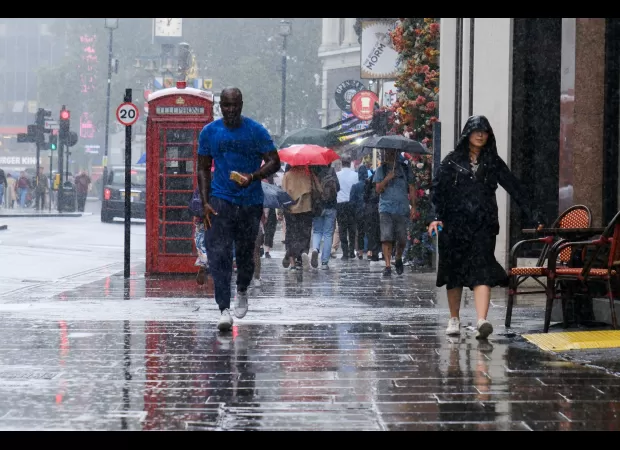 London will be hit with severe rainfall due to Hurricane Ernesto, disrupting summer vacation plans.